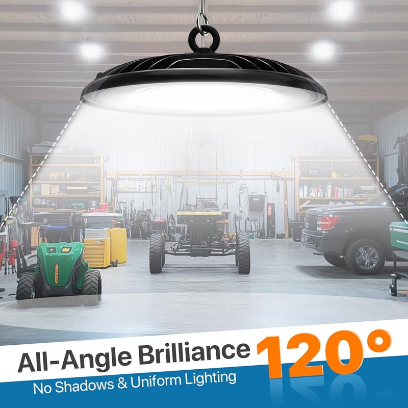Hyperlite LED High Bay Light: 230W 6-Pack UFO Light for Damp Locations - UFO LED Shop Lights for Warehouse Industry Lighting - Image 3